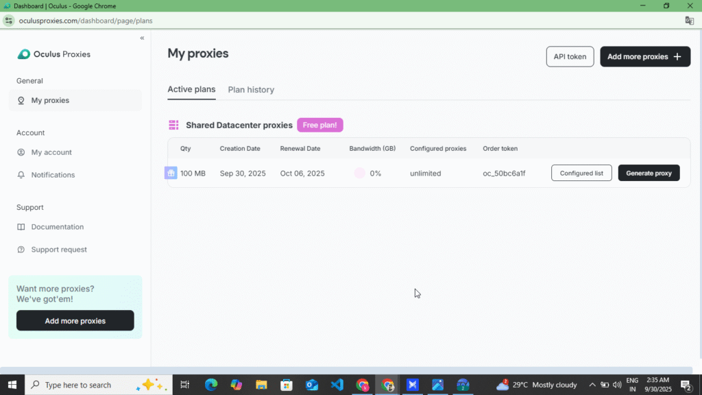 Oculus Proxy Free GB Plan Overview