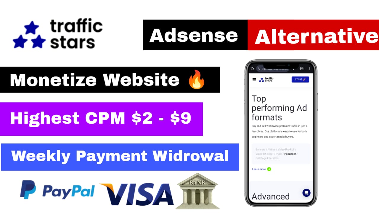 Traffic Stars Adsense Altrnative Website