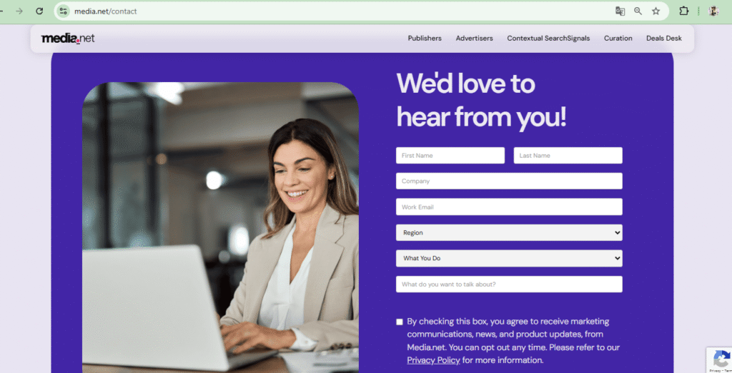 Advertise Account Create Form 