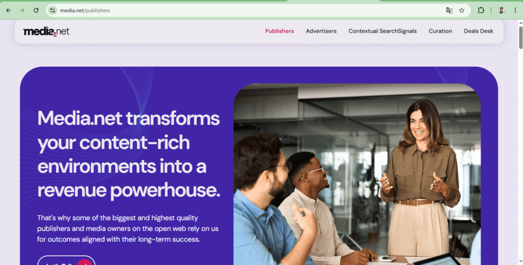 Media Net Offical Website 