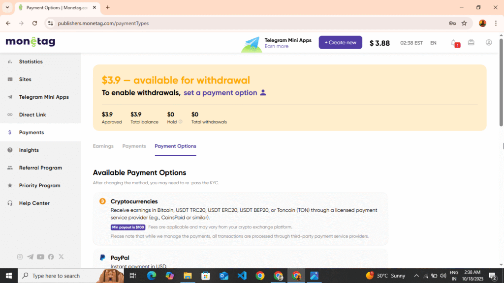 How to withdraw payment