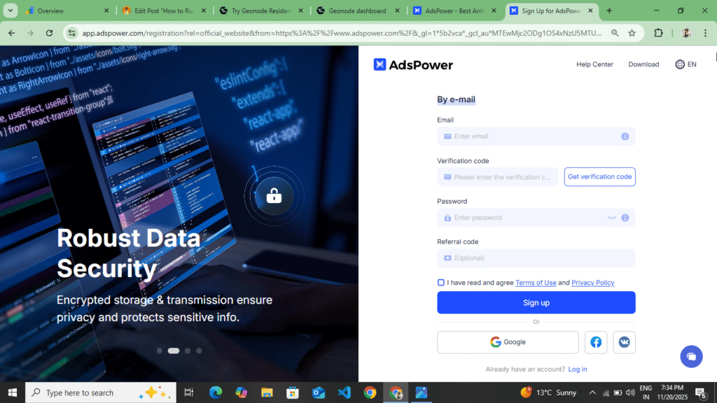 Create Account & Download AdsPower 