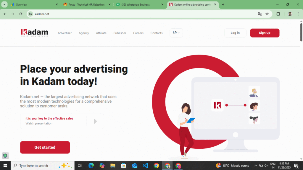 Kadam.Net Offical Website Dashboard 