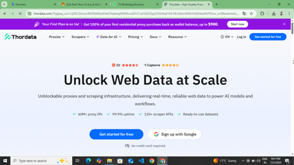 Thordata Offical Website Homepage 