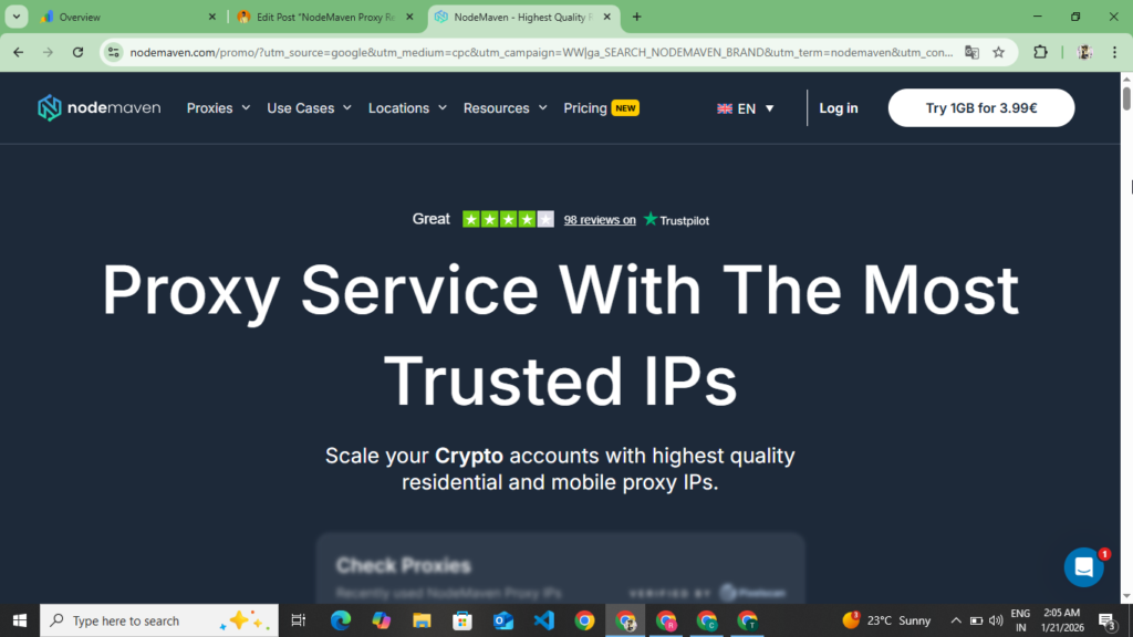 NodeMaven Proxy Website Offical Dashboard