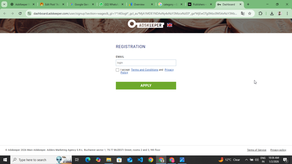 How To Create Account In AdsKeeper 