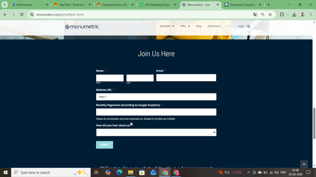 Apply Website In Monumetric 