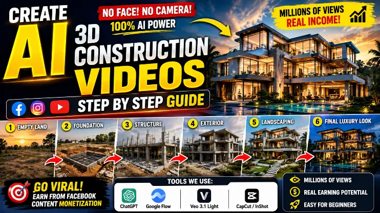 How I Create Viral AI Construction Videos Using ChatGPT & Veo 3 (Millions of Views)