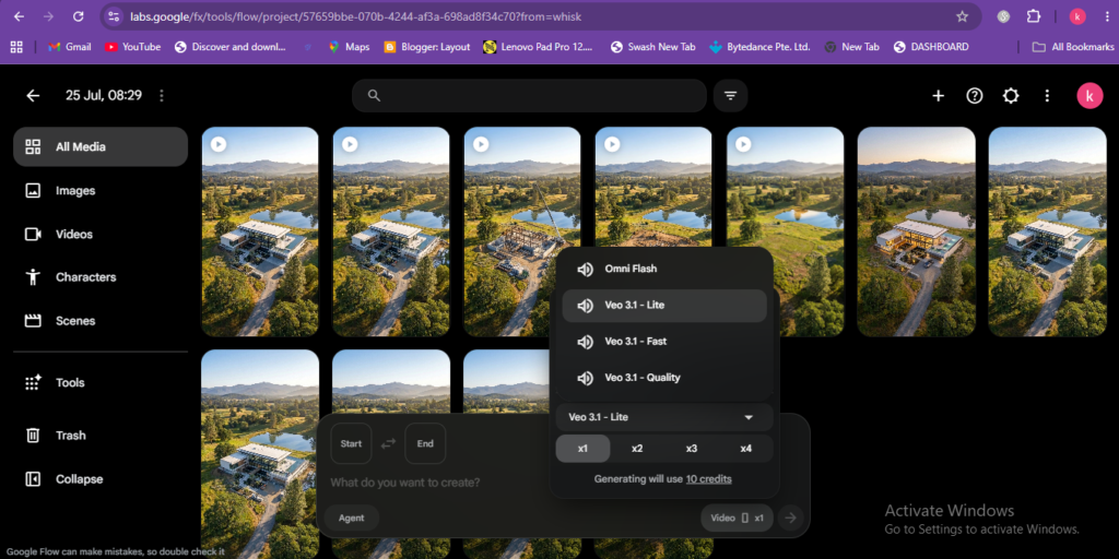 Google Flow / Veo 3.1 Light